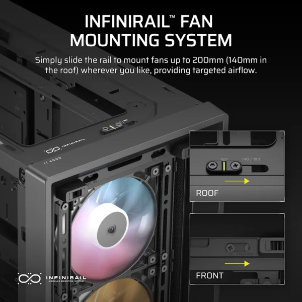 CORSAIR FRAME 4000D RS ARGB — roof fan mounting